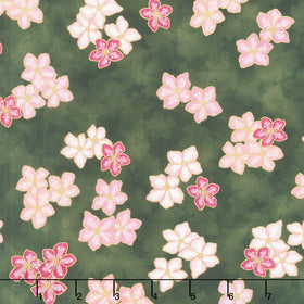 Imperial Collections - Graceful Cranes Medium Blossom Forest Metallic Yardage