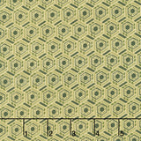 Imperial Collections - Graceful Cranes Geo Lattice Jade Metallic Yardage