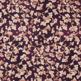 Imperial Collections - Graceful Cranes Cherry Blossoms Plum Metallic Yardage
