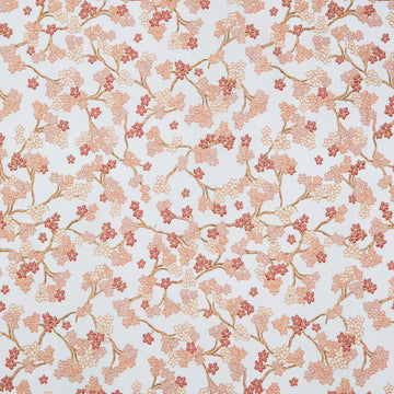 Imperial Collections - Graceful Cranes Cherry Blossoms Cream Metallic Yardage