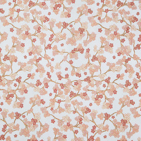 Imperial Collections - Graceful Cranes Cherry Blossoms Cream Metallic Yardage