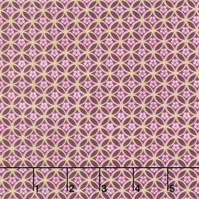 Imperial Collections - Graceful Cranes Blossom Circle Plum Metallic Yardage
