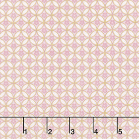Imperial Collections - Graceful Cranes Blossom Circle Pearl Metallic Pink Yardage