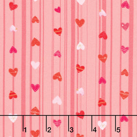 Charming Love - Small Hearts Stripes Love Yardage