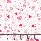 Charming Love - Tossed Small Hearts Sweet Yardage