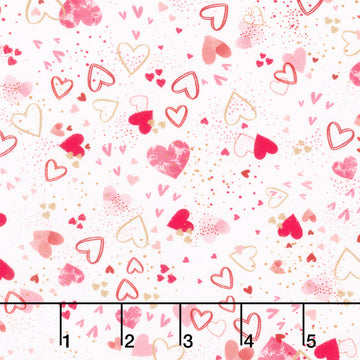 Charming Love - Tossed Small Hearts Sweet Yardage