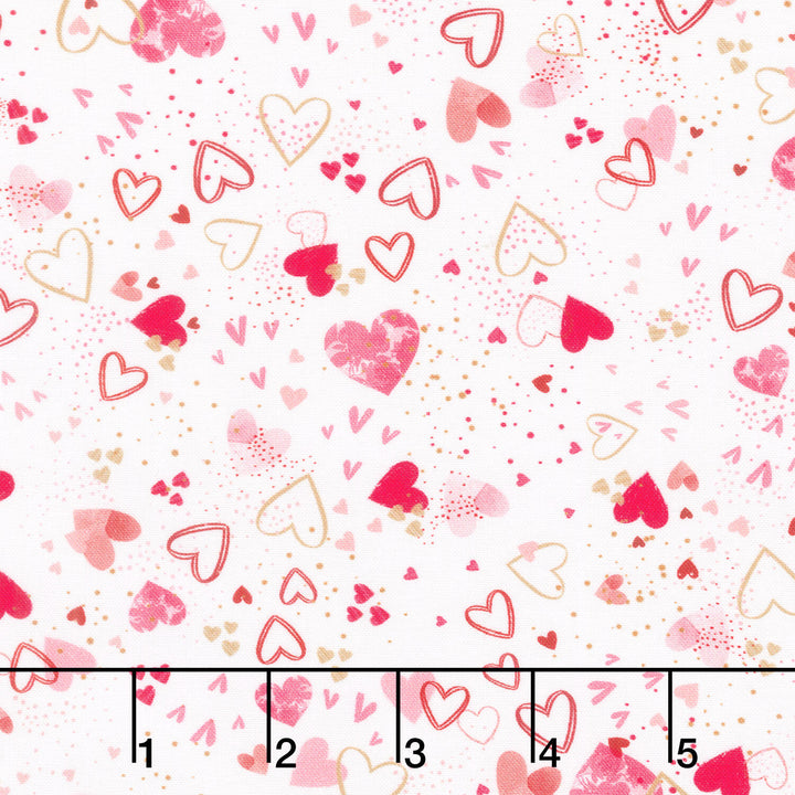 Charming Love - Tossed Small Hearts Sweet Yardage