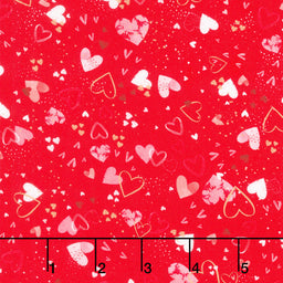 Charming Love - Tossed Small Hearts Valentine Yardage