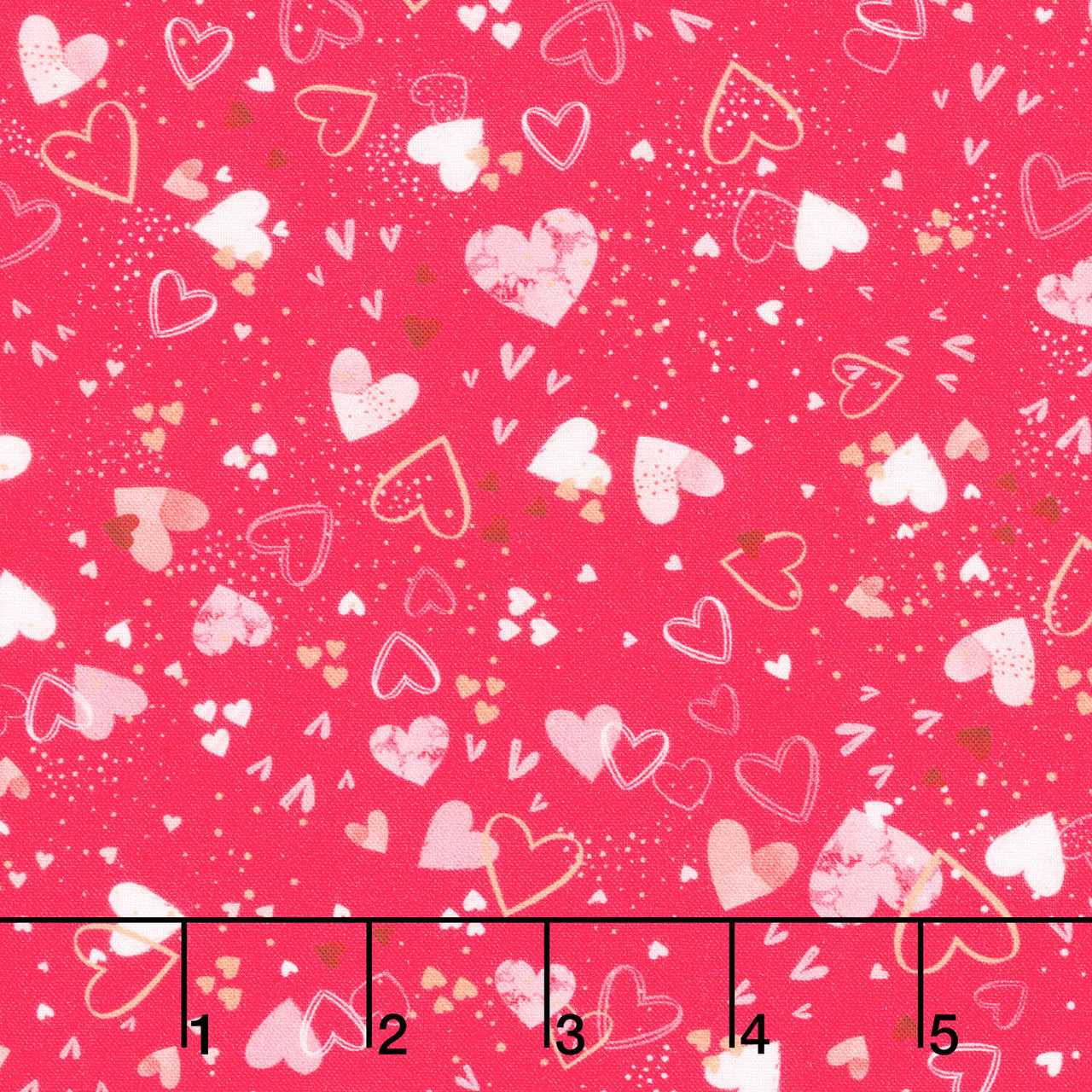 Charming Love - Tossed Small Hearts Love Yardage