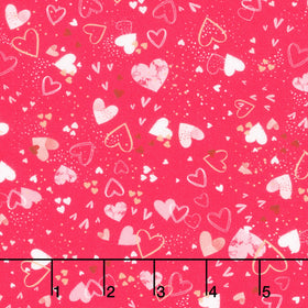 Charming Love - Tossed Small Hearts Love Yardage