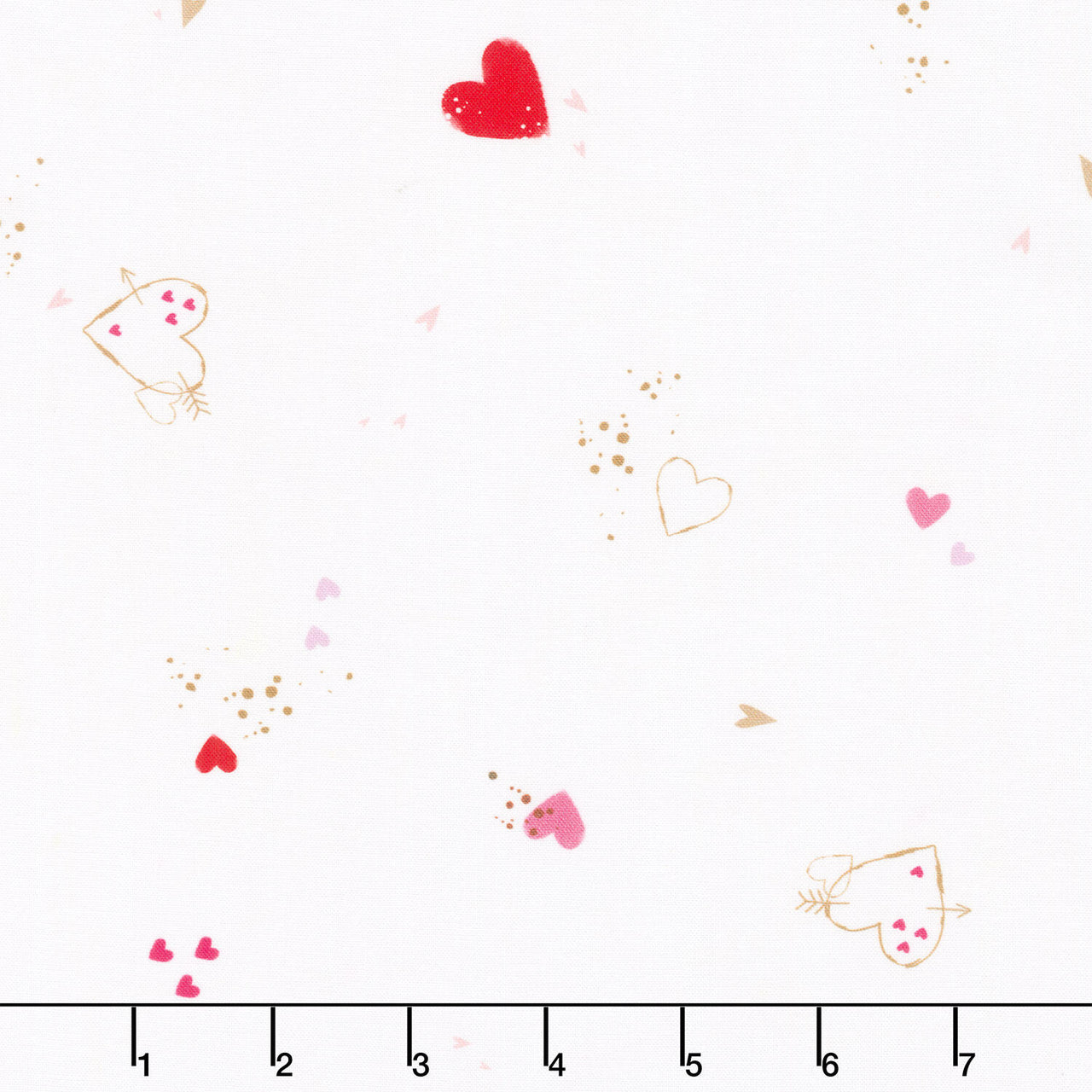 Charming Love - Scattered Small Hearts Sweet Yardage
