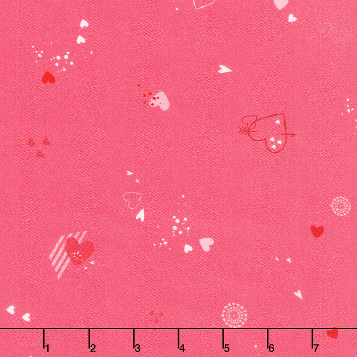 Charming Love - Scattered Small Hearts Love Yardage