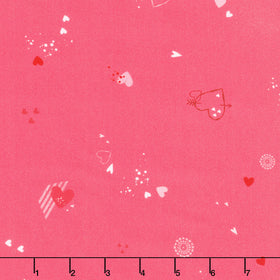 Charming Love - Scattered Small Hearts Love Yardage