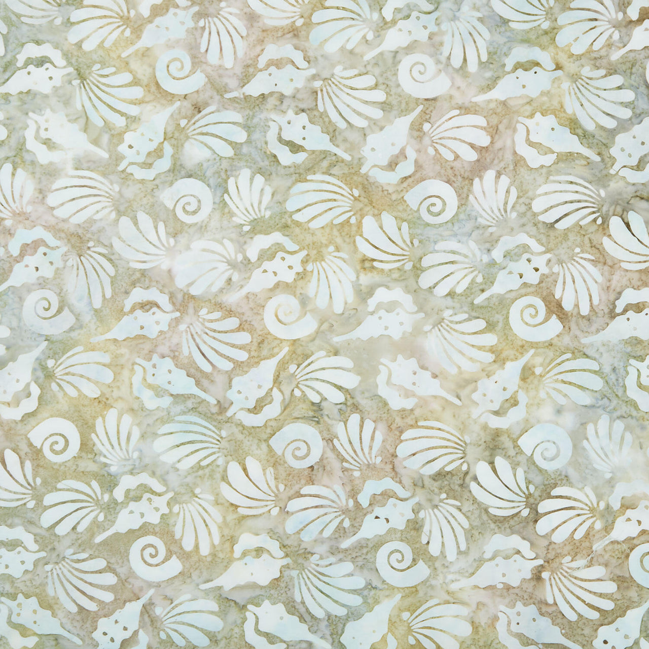 Artisan Batiks - Coastal Shells Silhouette Moss Yardage