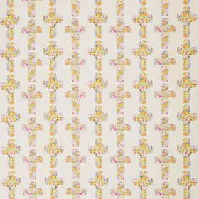 Happy Easter - Flower Cross Cream Yardage