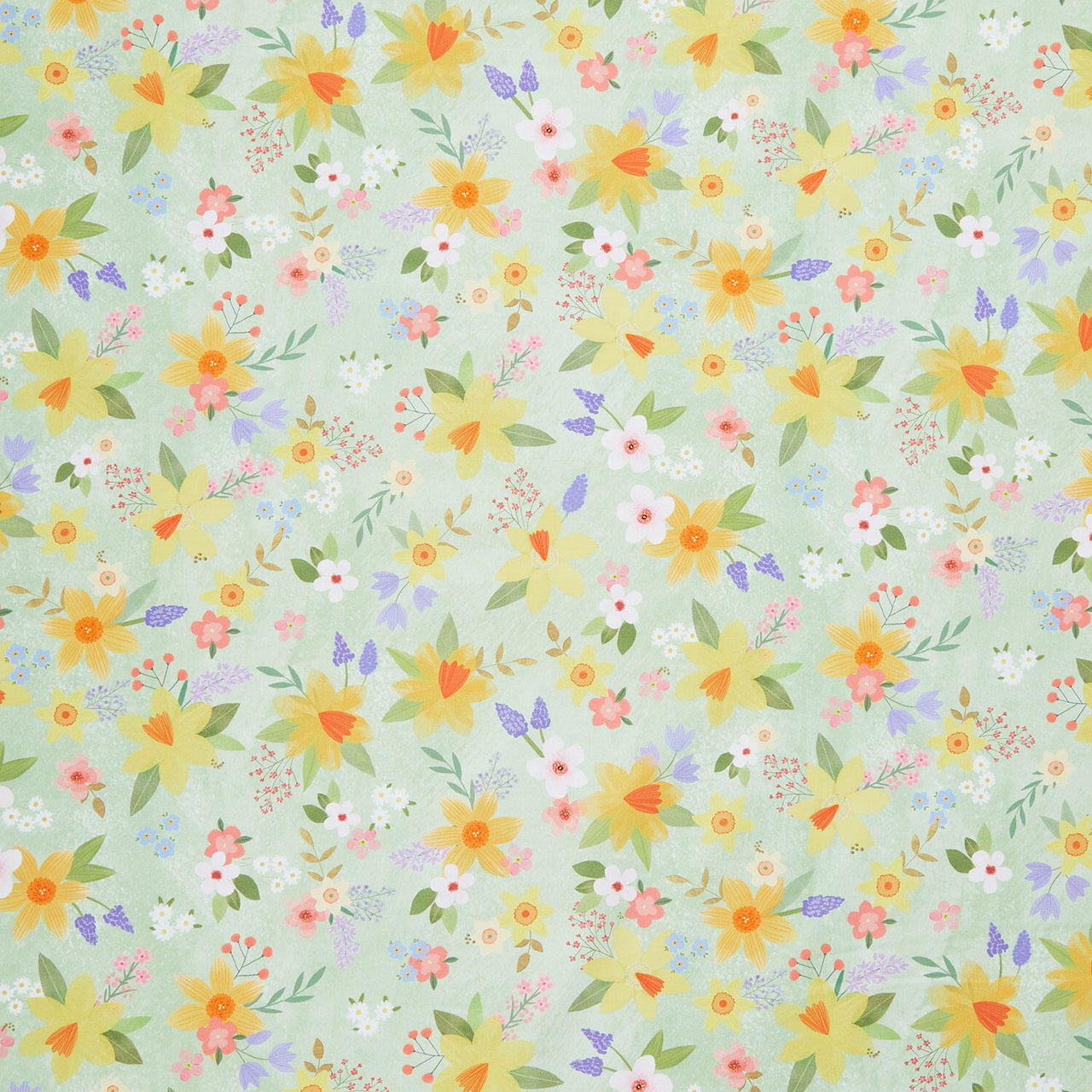 Happy Easter - Tossed Flowers Meadow Yardage