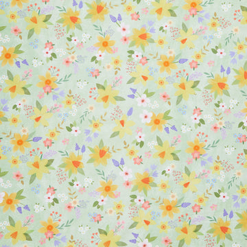 Happy Easter - Tossed Flowers Meadow Yardage