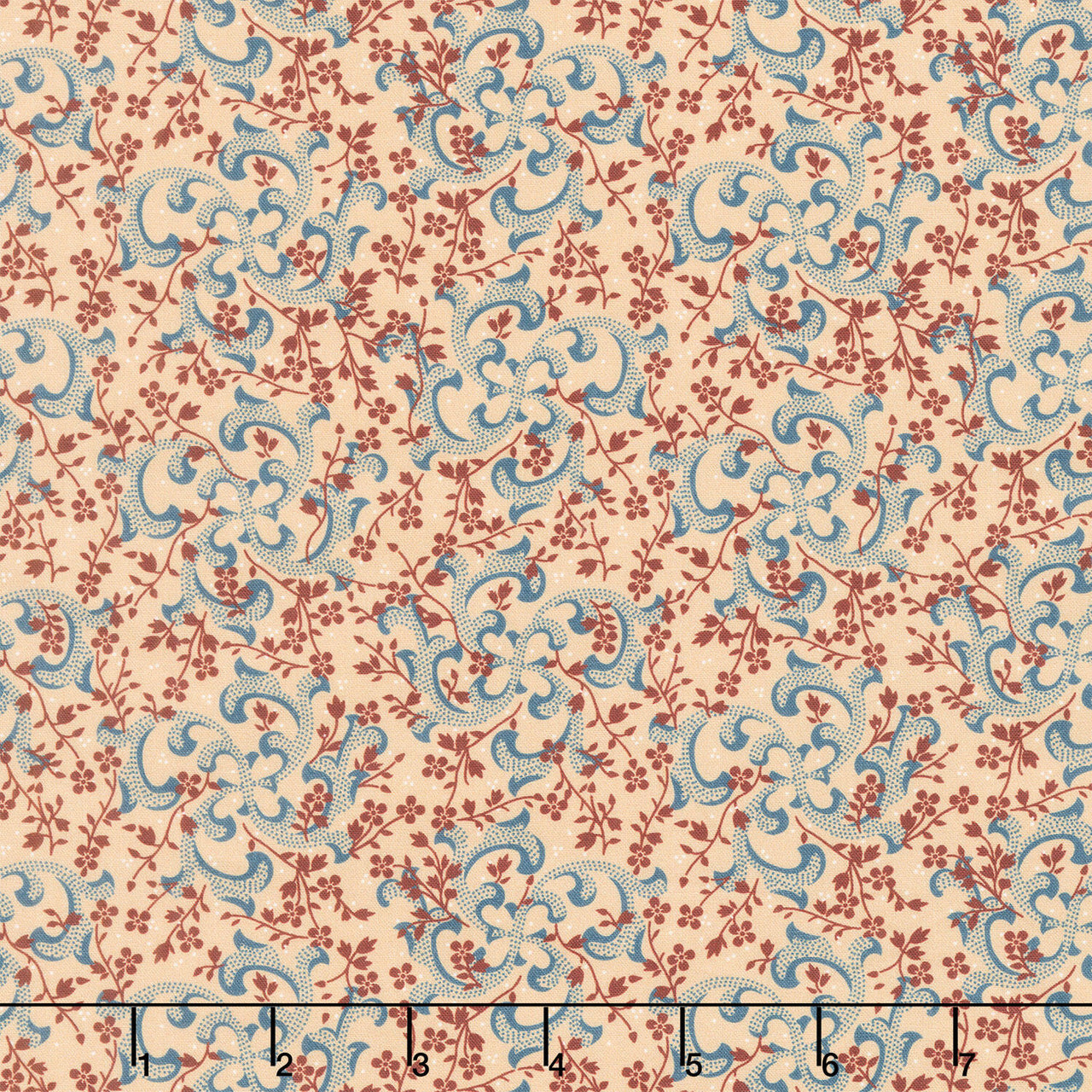 Love Mom - Swirls, Vines Tan Yardage