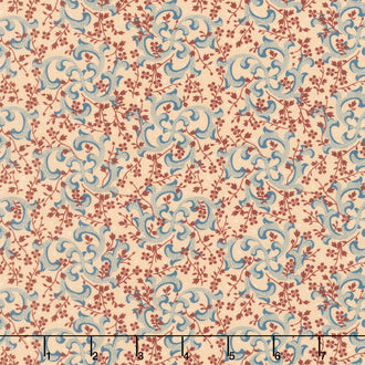 Love Mom - Swirls, Vines Tan Yardage