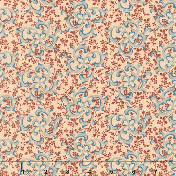 Love Mom - Swirls, Vines Tan Yardage