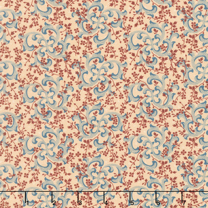 Love Mom - Swirls, Vines Tan Yardage