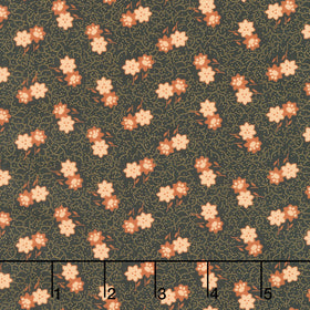 Love Mom - Flowers, Dots Black Yardage