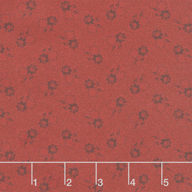 Love Mom - Flowers, Dots Red Yardage