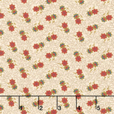 Love Mom - Flowers, Dots Tan Yardage