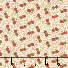 Love Mom - Flowers, Dots Tan Yardage
