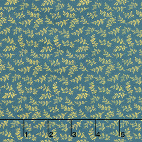 Love Mom - Sprig Toss Teal Blue Yardage