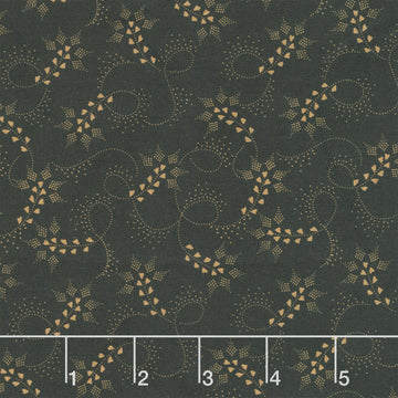 Love Mom - Dotted Swirl Black Yardage