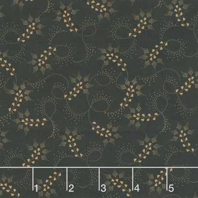 Love Mom - Dotted Swirl Black Yardage
