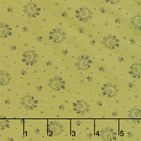 Love Mom - Swirls, Dots Olive Yardage