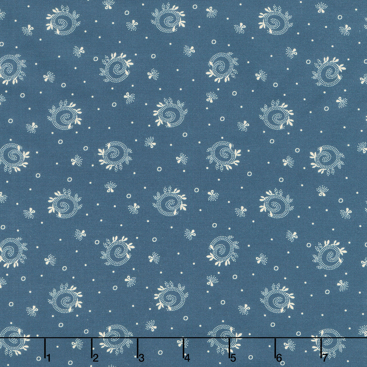 Love Mom - Swirls, Dots Denim Yardage