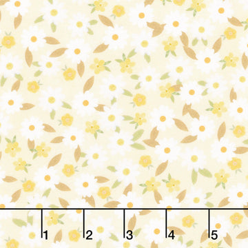 Happy Easter - Small Tossed Daisies Duckling Yardage