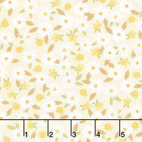 Happy Easter - Small Tossed Daisies Duckling Yardage