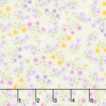 Happy Easter - Small Tossed Flowers Mint Yardage
