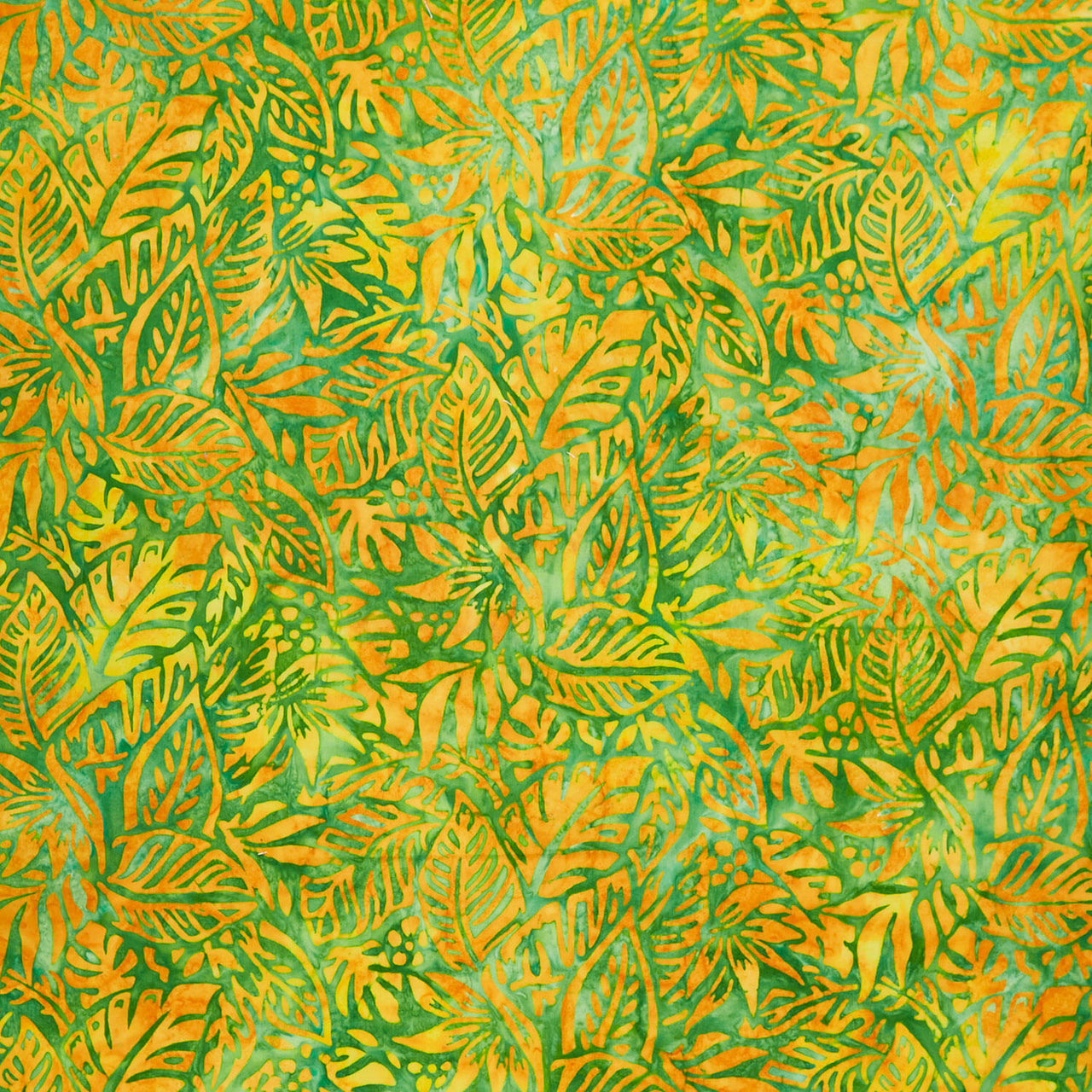 Artisan Batiks - Aloha Sunset Packed Leaves Gecko Yardage