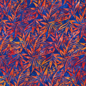 Artisan Batiks - Aloha Sunset Large Leaves Evening Yardage