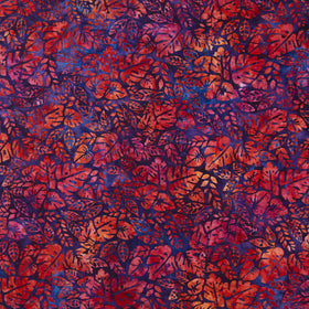 Artisan Batiks - Aloha Sunset Variety Tropical Leaves Pansy Yardage
