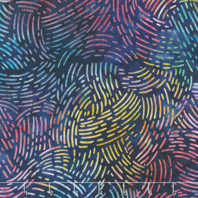 Artisan Batiks - Aloha Sunset Wavy Dashes Marine Yardage
