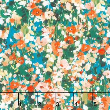 Painterly Petals - Valley Electric Floral Nature Yardage