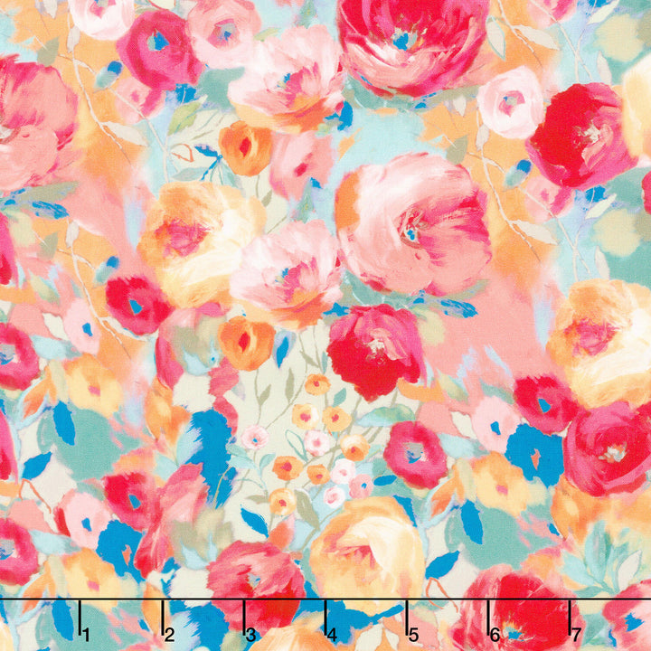 Painterly Petals - Valley Air Brushed Floral Park Yardage