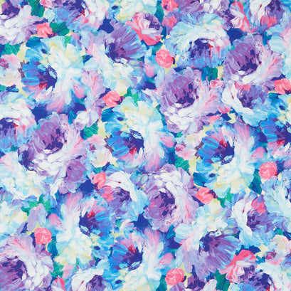 Painterly Petals - Valley Blossom Floral Heliotrope Yardage