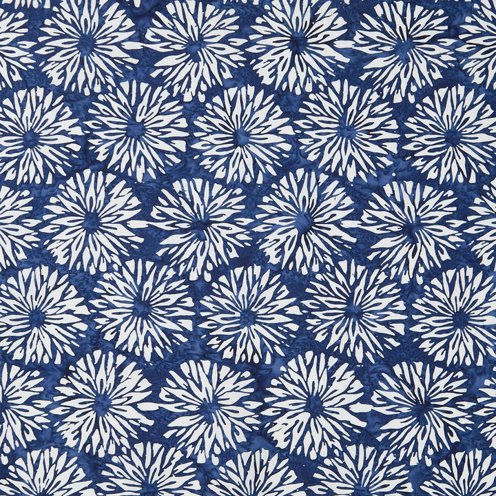 Artisan Batiks - Kasuri Large Flowers Blue Yardage
