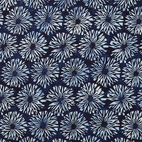 Artisan Batiks - Kasuri Large Flowers Indigo Yardage