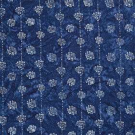 Artisan Batiks - Kasuri Dotted Circles & Stripes Blue Yardage