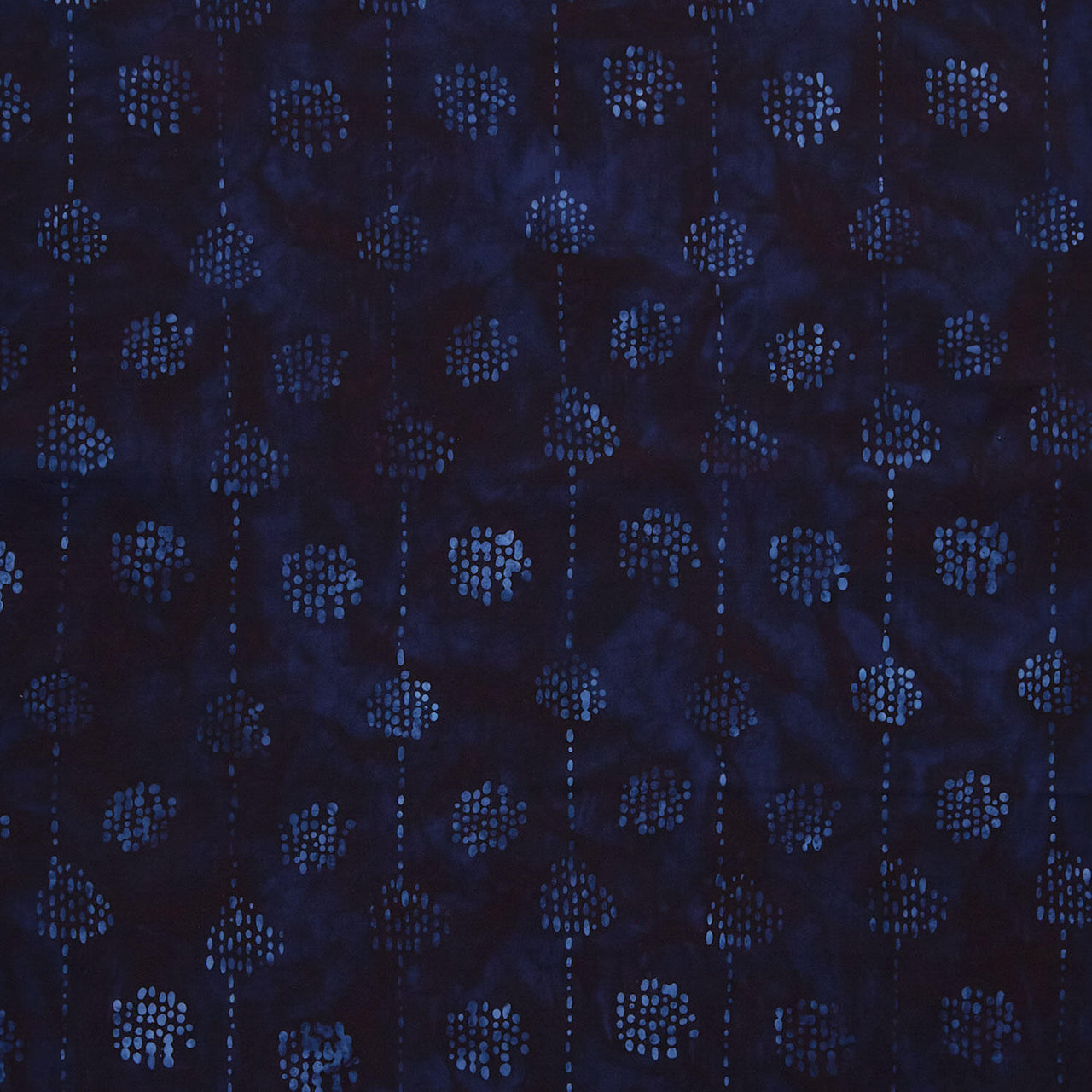 Artisan Batiks - Kasuri Dotted Circles & Stripes Indigo Yardage