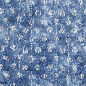 Artisan Batiks - Kasuri Dotted Circles & Stripes Denim Yardage