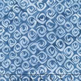 Artisan Batiks - Kasuri Packed Crescents Blue Yardage
